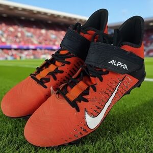 Nike Men's 9.5 Alpha Menace Pro 2 Mid Football Cleats Orange AQ3209-801